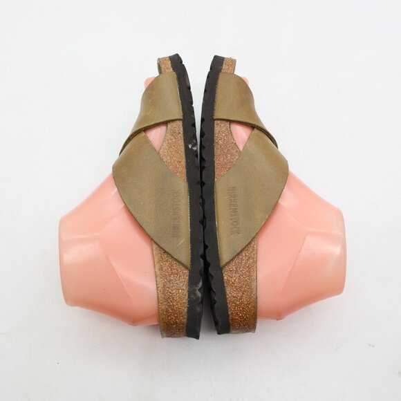 Birkenstock Siena Big Buckle Olive Green Leather Women's Size EU 37 US 6 Sandals - Picture 7 of 9